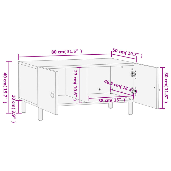 Soffbord 80X50X40 Cm Massivt Mangoträ