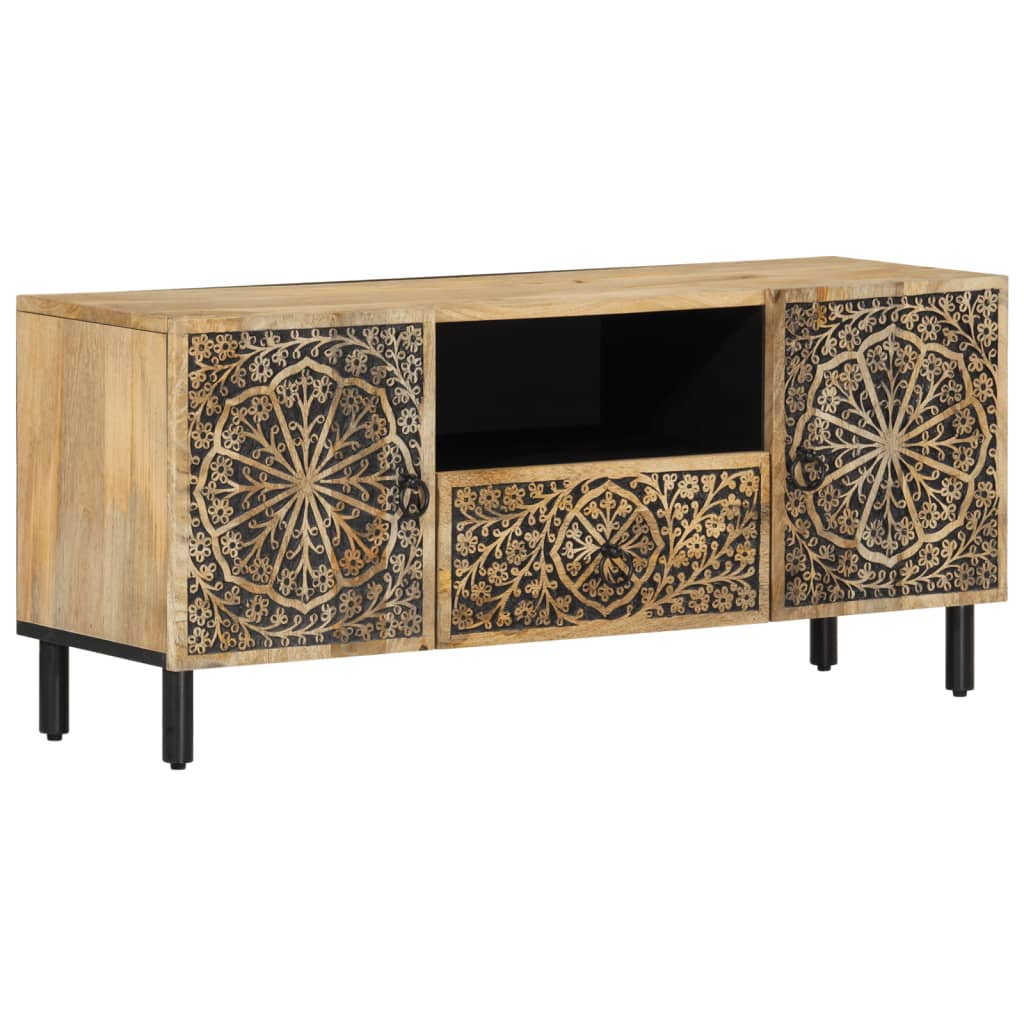 Tv-Bänk 105X33X46 Cm Massivt Mangoträ