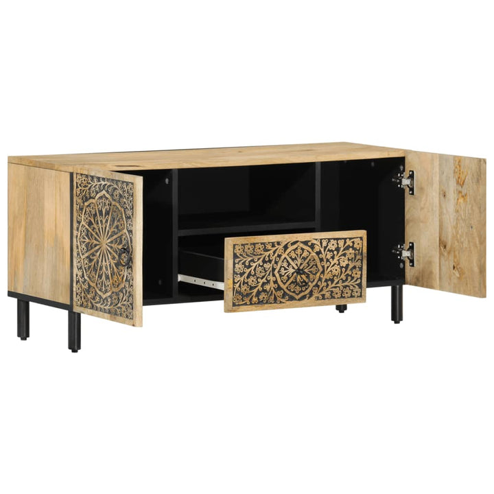 Tv-Bänk 105X33X46 Cm Massivt Mangoträ