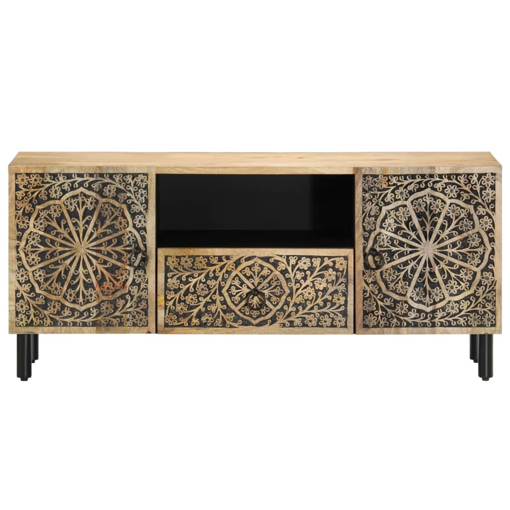 Tv-Bänk 105X33X46 Cm Massivt Mangoträ