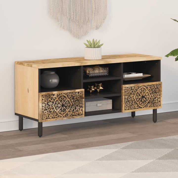 Tv-Bänk 100X33X46 Cm Massivt Mangoträ