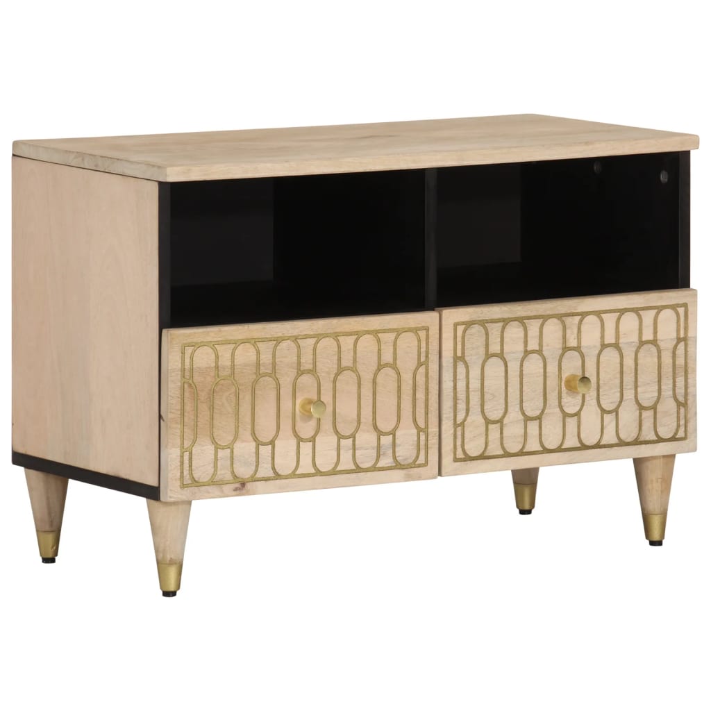 Tv-Bänk 70X33X46 Cm Massivt Mangoträ
