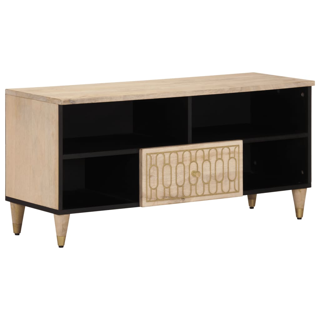 Tv-Bänk 100X33X46 Cm Massivt Mangoträ