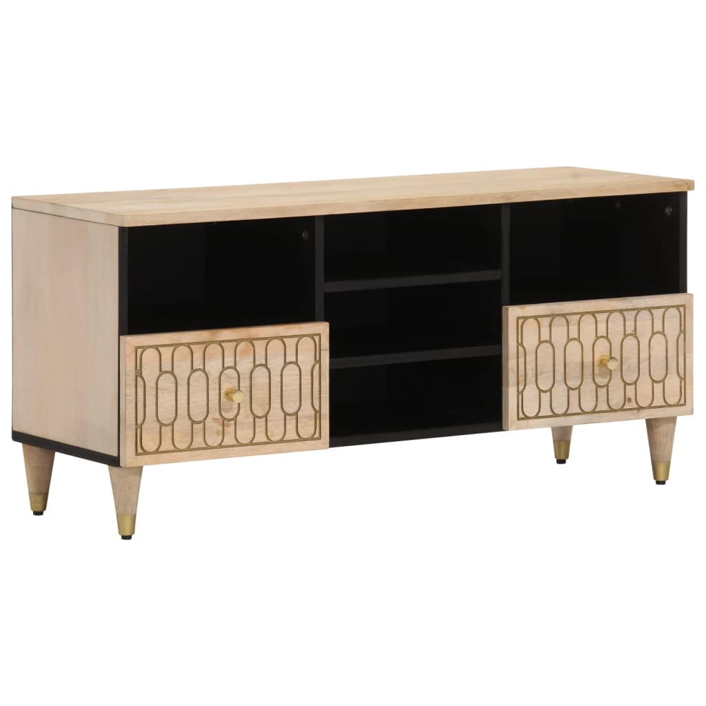 Tv-Bänk 100X33X46 Cm Massivt Mangoträ