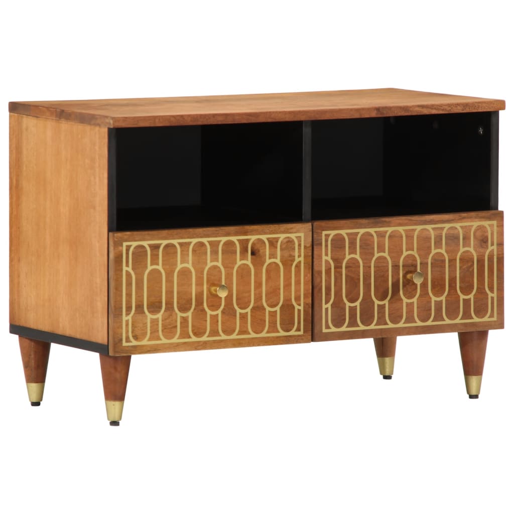 Tv-Bänk 70X33X46 Cm Massivt Mangoträ