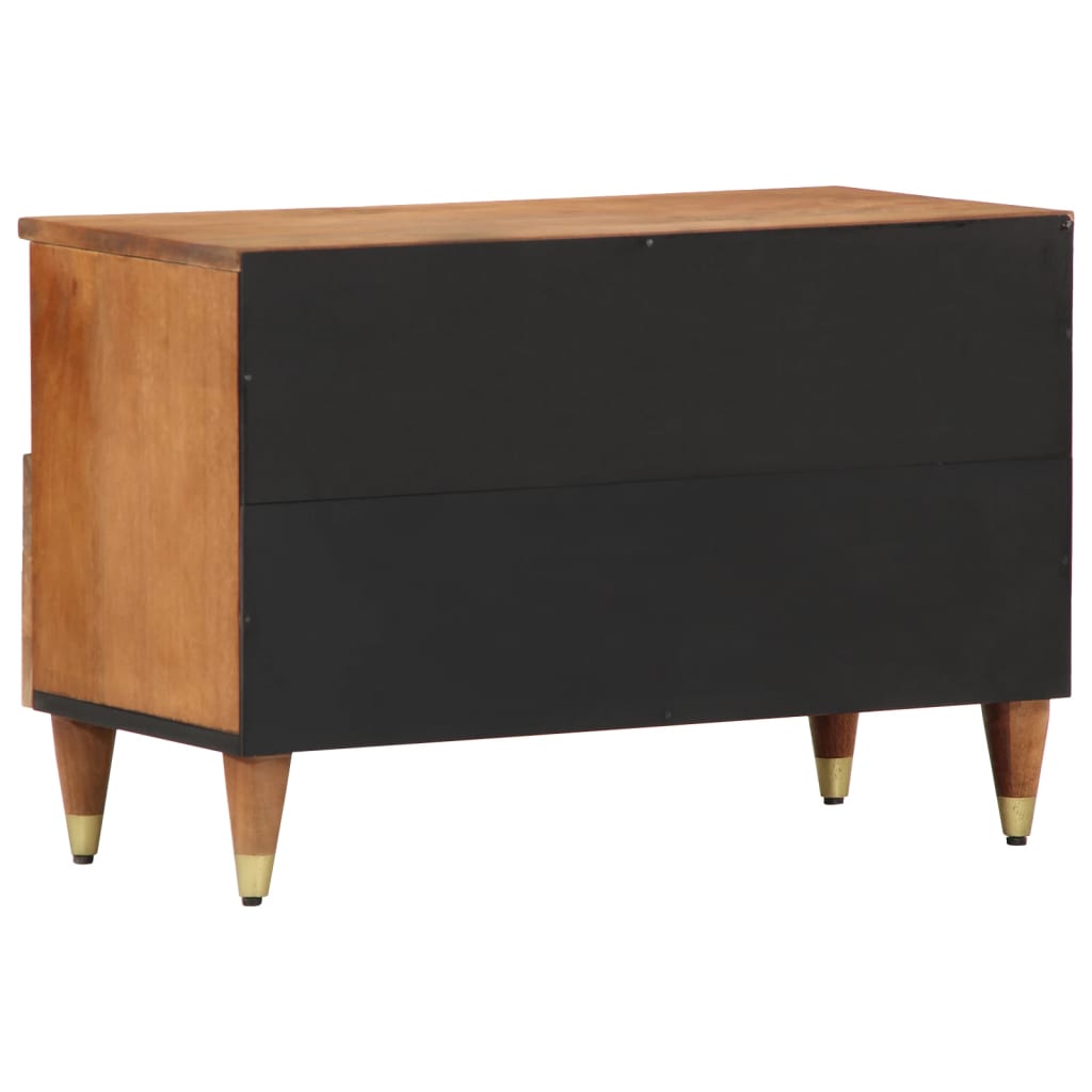 Tv-Bänk 70X33X46 Cm Massivt Mangoträ
