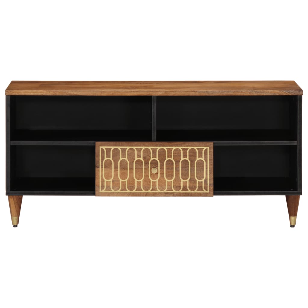 Tv-Bänk 100X33X46 Cm Massivt Mangoträ