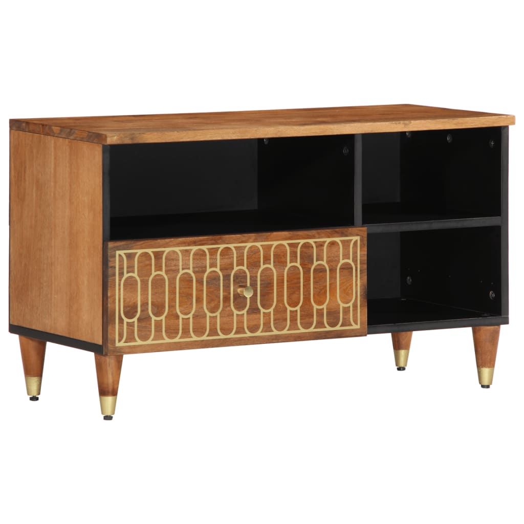 Tv-Bänk 80X33X46 Cm Massivt Mangoträ