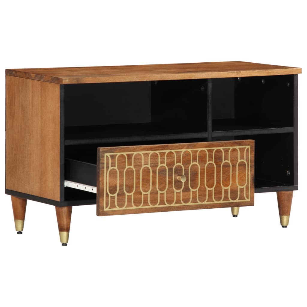 Tv-Bänk 80X33X46 Cm Massivt Mangoträ
