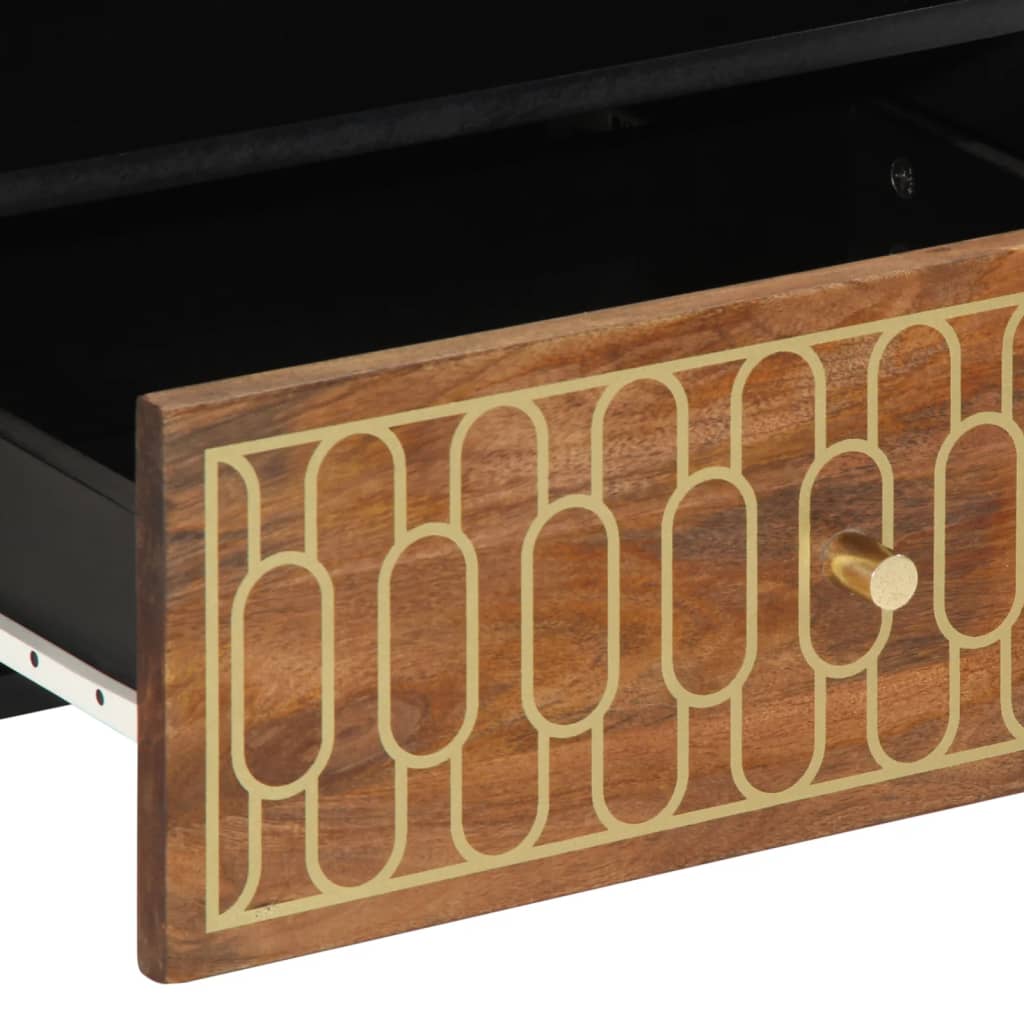 Tv-Bänk 80X33X46 Cm Massivt Mangoträ