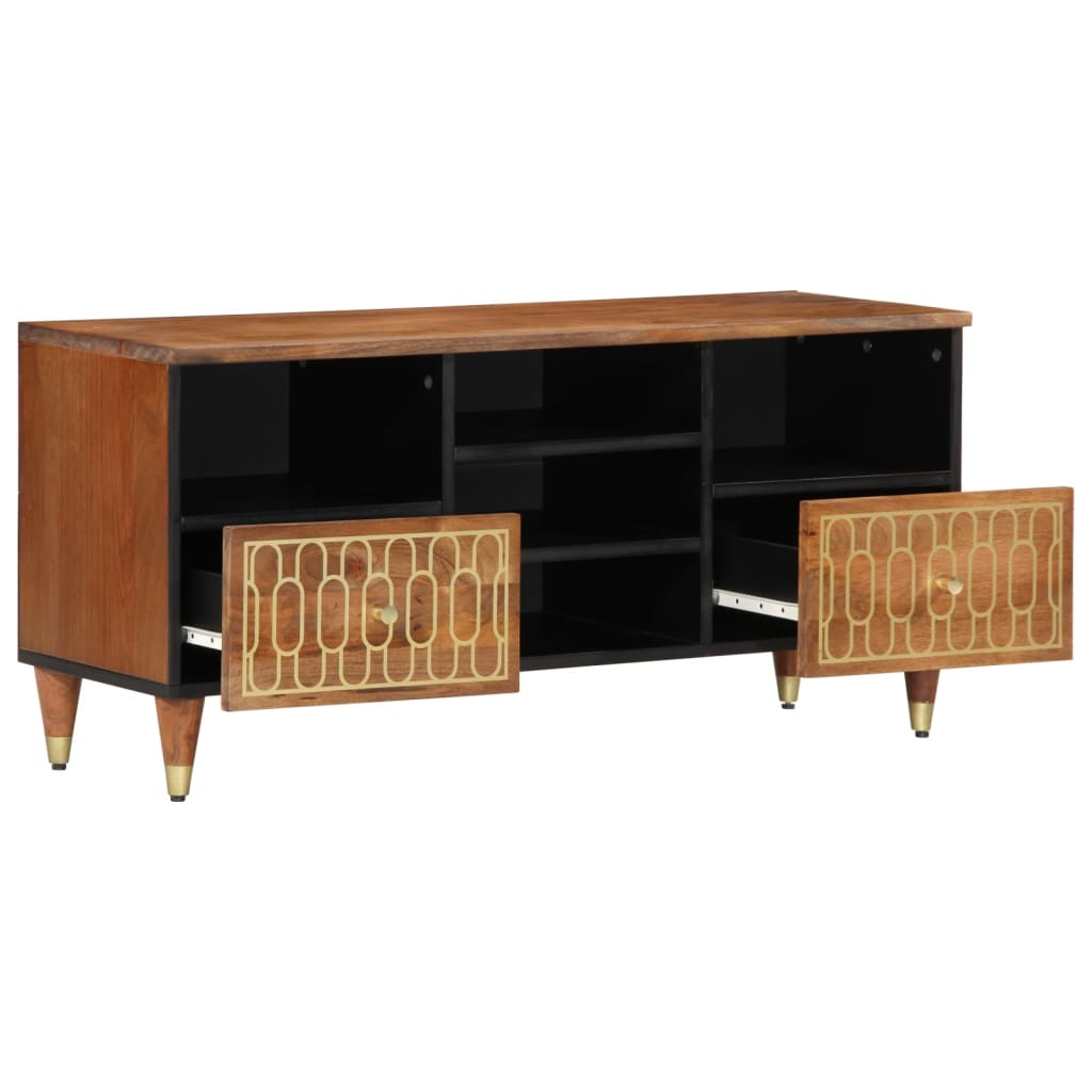 Tv-Bänk 100X33X46 Cm Massivt Mangoträ