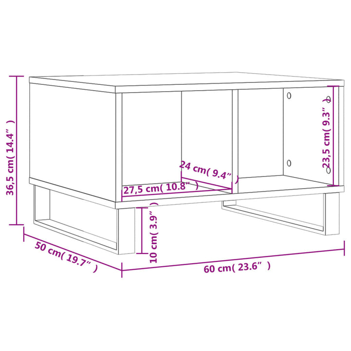 Soffbord Sonoma-Ek 60X50X36,5 Cm Konstruerat Trä