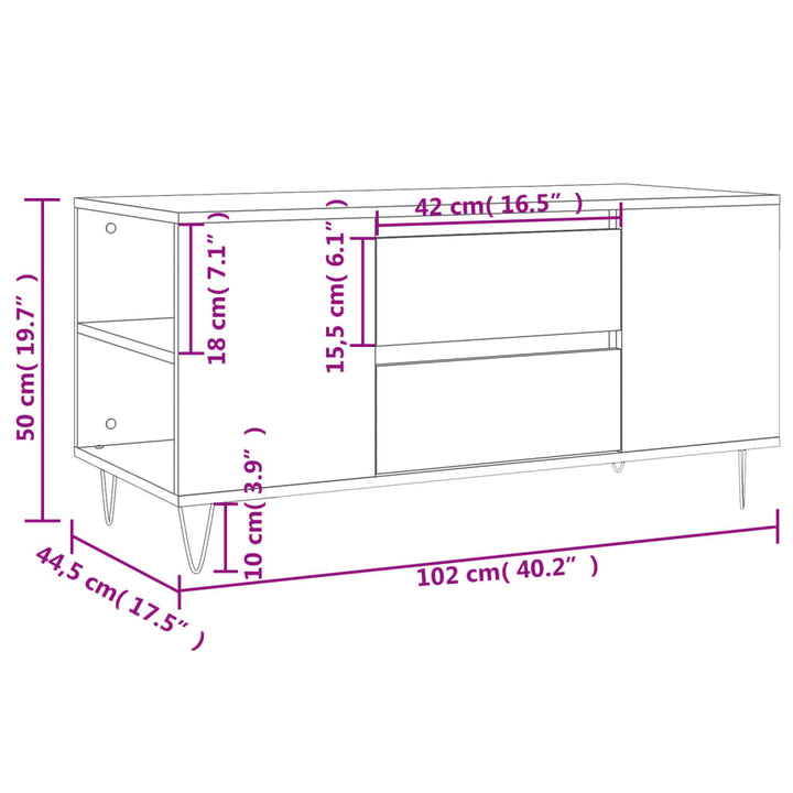 Soffbord 102X44,5X50 Cm Konstruerat Trä