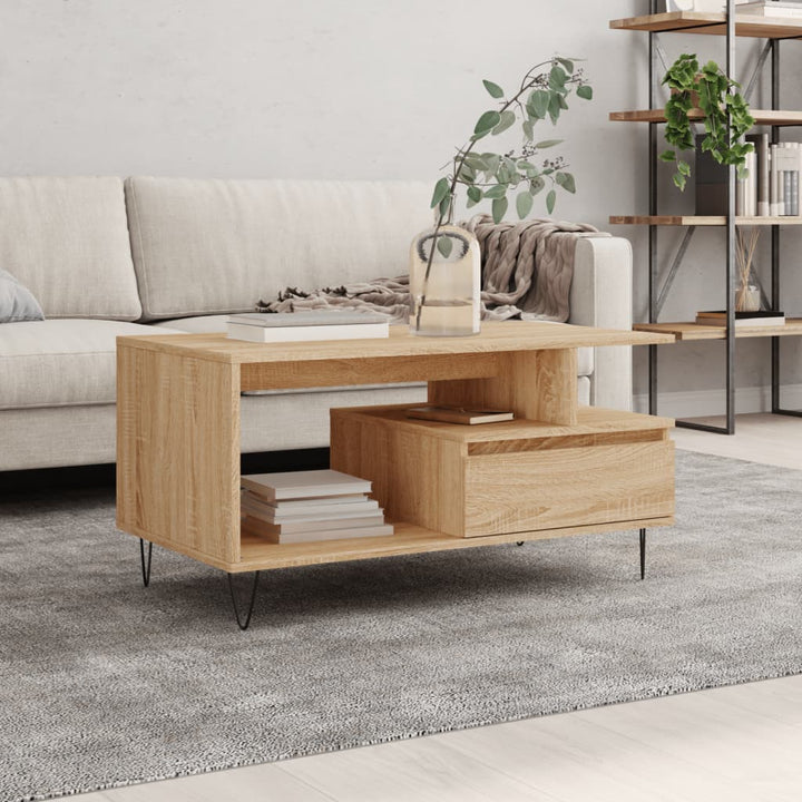 Soffbord Sonoma-Ek 90X49X45 Cm Konstruerat Trä