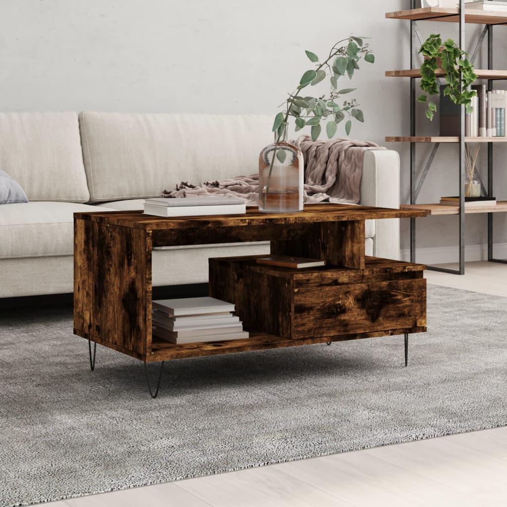 Soffbord Sonoma-Ek 90X49X45 Cm Konstruerat Trä
