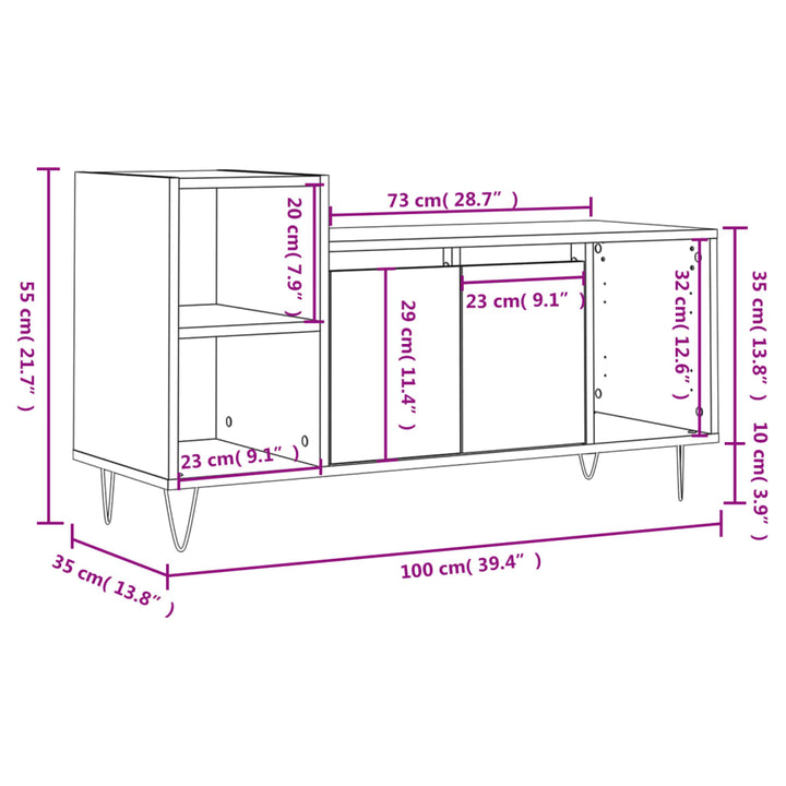 Tv-Bänk 100X35X55 Cm Konstruerat Trä
