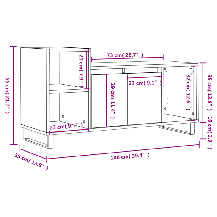 Tv-Bänk 100X35X55 Cm Konstruerat Trä