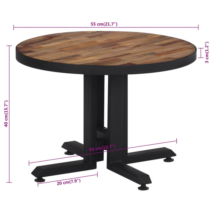 Soffbord Runt Ø Massiv Återvunne Teak