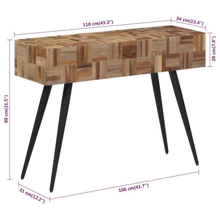 Konsolbord Massiv Återvunnen Teak