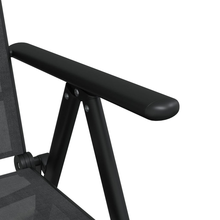 Matgrupp För Trädgården 7 Delar Svart Aluminium
