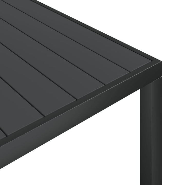Matgrupp För Trädgården 7 Delar Svart Aluminium