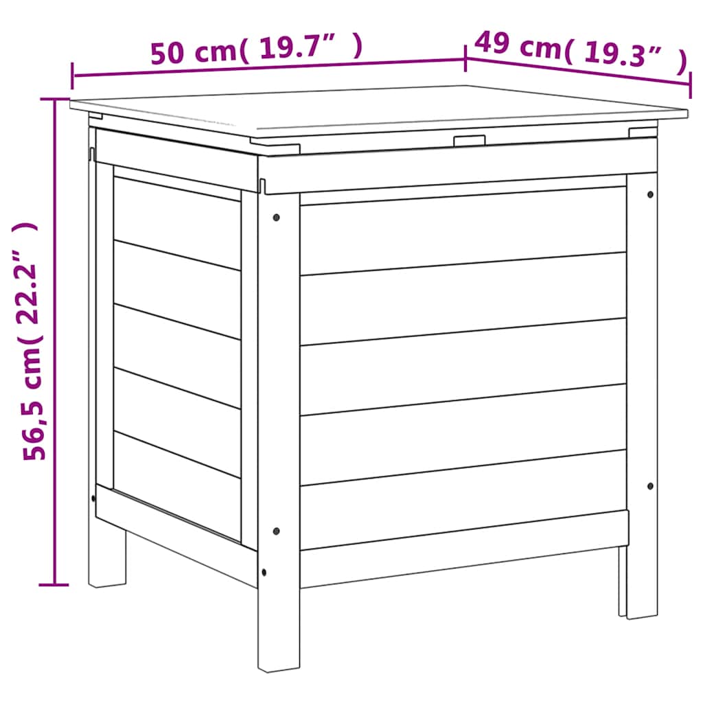 Dynbox 50X49X56,5 Cm Massivt Granträ