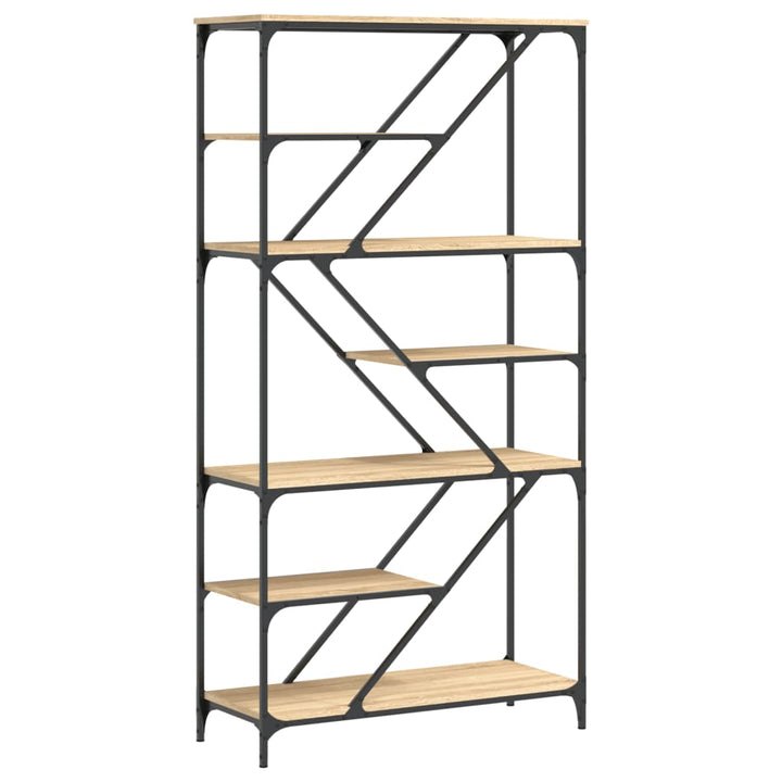 Bokhylla Sonoma-Ek 91X36X176 Cm Konstruerat Trä Och Stål
