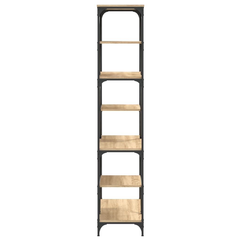 Bokhylla Sonoma-Ek 91X36X176 Cm Konstruerat Trä Och Stål