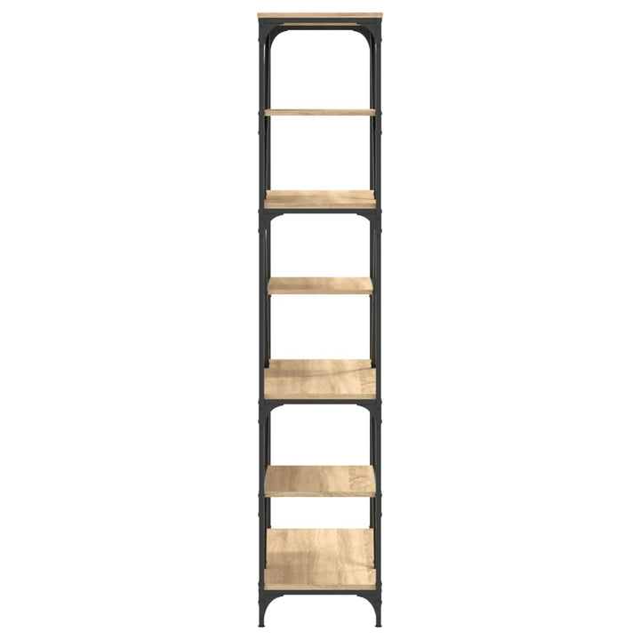 Bokhylla Sonoma-Ek 91X36X176 Cm Konstruerat Trä Och Stål