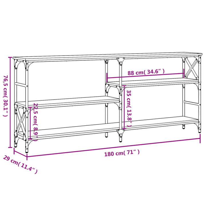 Avlastningsbord 180X29X76,5 Cm Konstruerat Trä