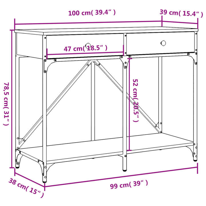 Konsolbord 100X39X78,5 Cm Konstruerat Trä