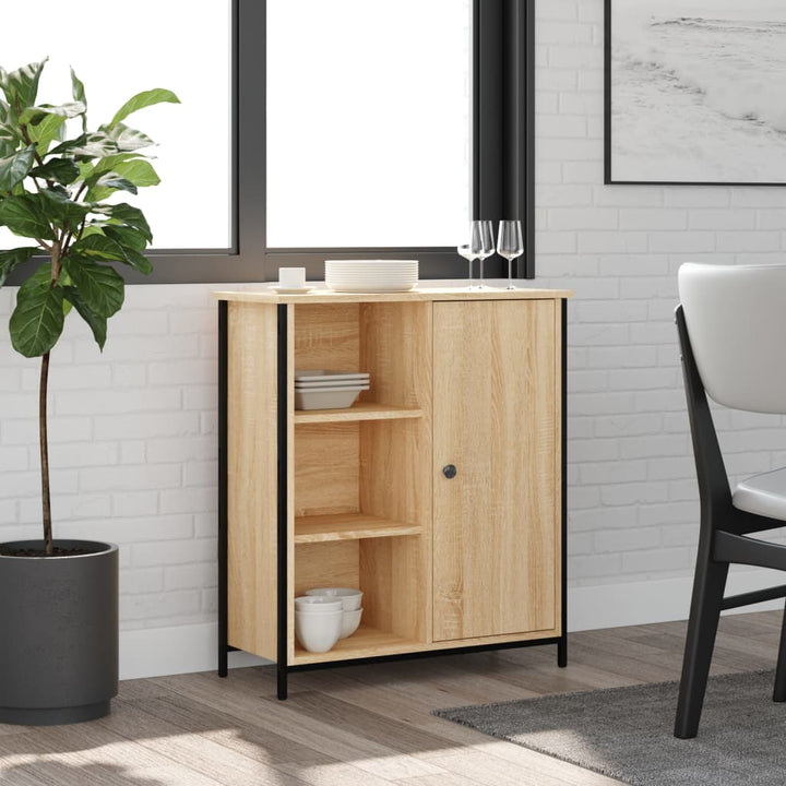 Skänk Brun Ek 70X30X80 Cm Konstruerat Trä