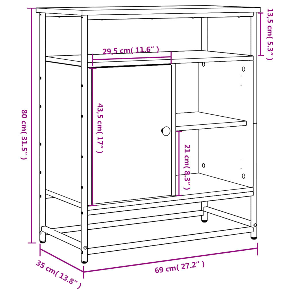 Skänk 69X35X80 Cm Konstruerat Trä
