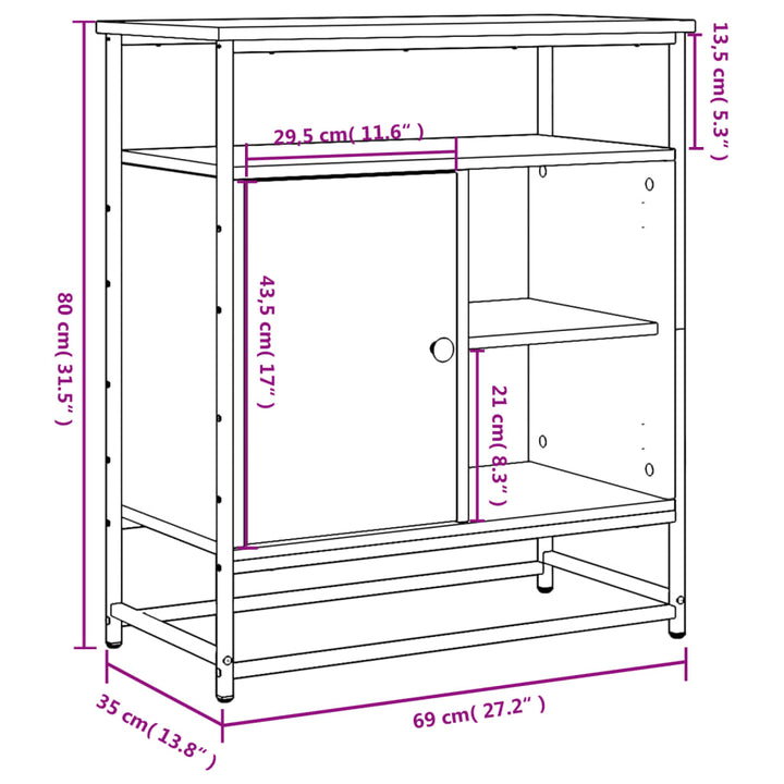 Skänk 69X35X80 Cm Konstruerat Trä