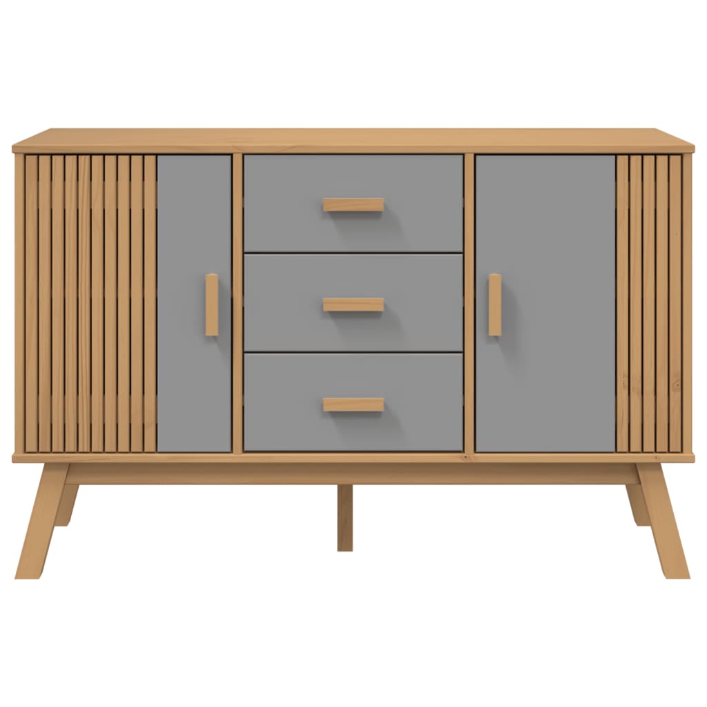 Skänk Olden Grå &amp; Brun 114X43X73,5Cm Massiv Furu