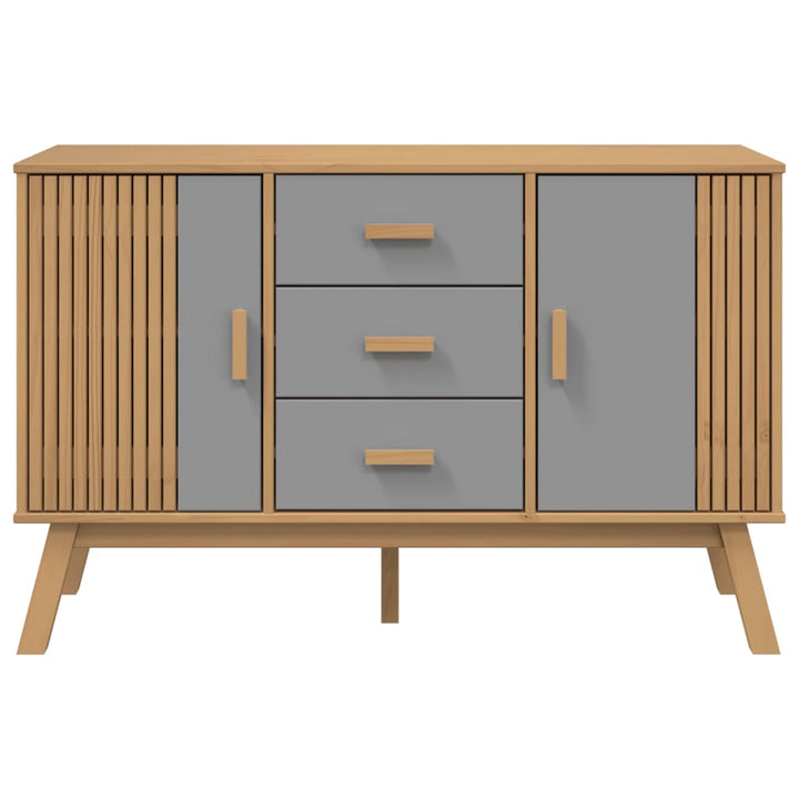 Skänk Olden Grå &amp; Brun 114X43X73,5Cm Massiv Furu