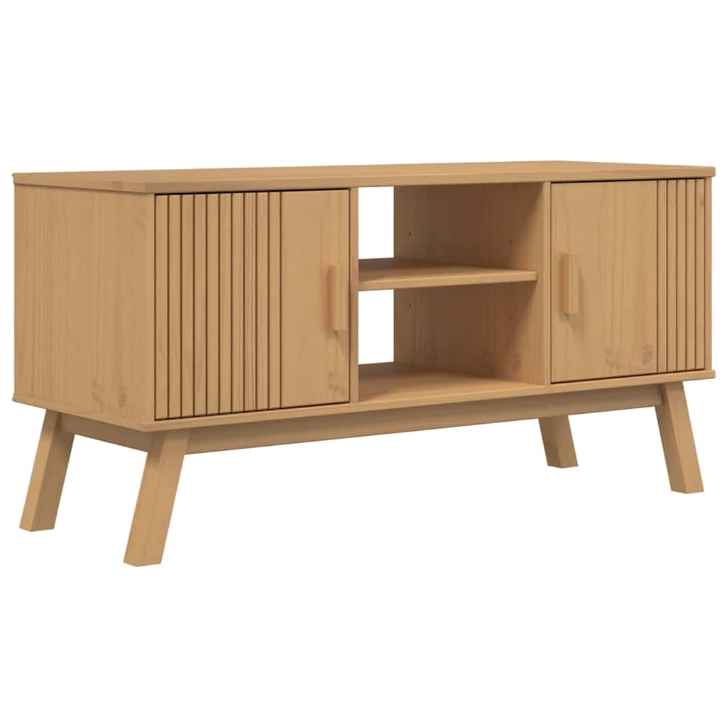Tv-Bänk Olden 114X43X57 Cm Massiv Furu