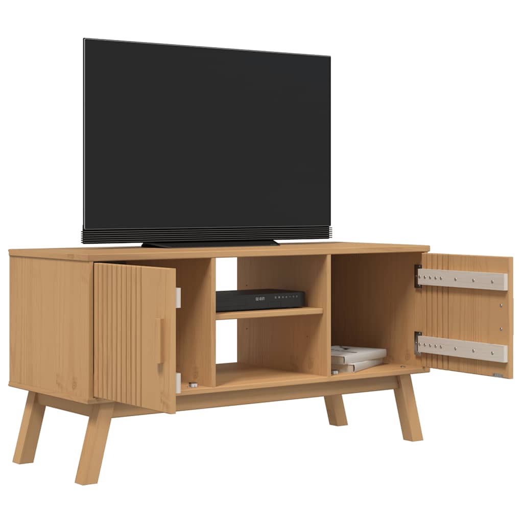 Tv-Bänk Olden 114X43X57 Cm Massiv Furu