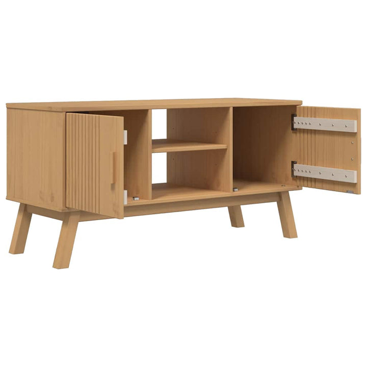 Tv-Bänk Olden 114X43X57 Cm Massiv Furu