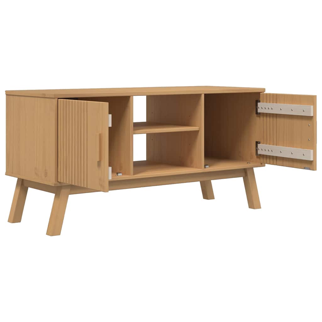 Tv-Bänk Olden 114X43X57 Cm Massiv Furu