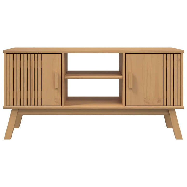 Tv-Bänk Olden 114X43X57 Cm Massiv Furu