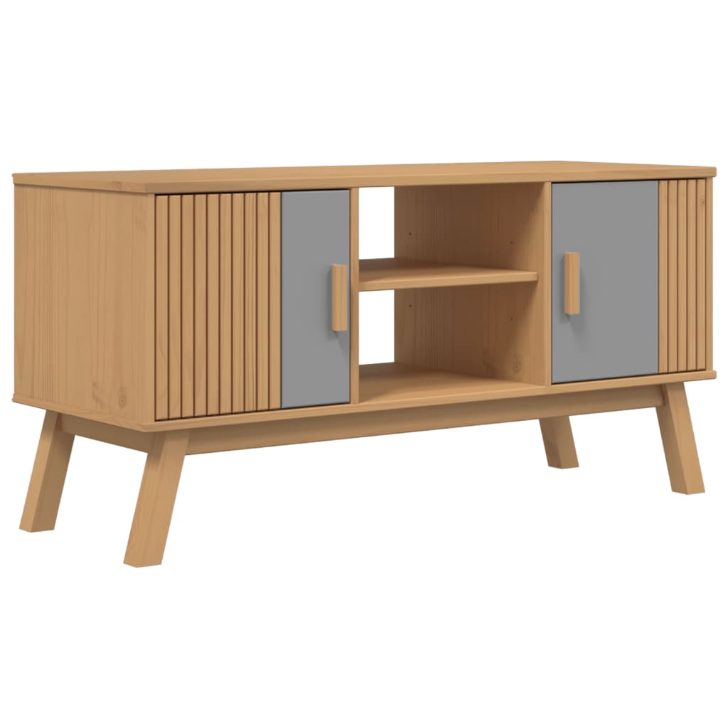 Tv-Bänk Olden 114X43X57 Cm Massiv Furu