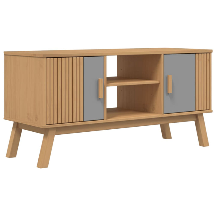 Tv-Bänk Olden 114X43X57 Cm Massiv Furu
