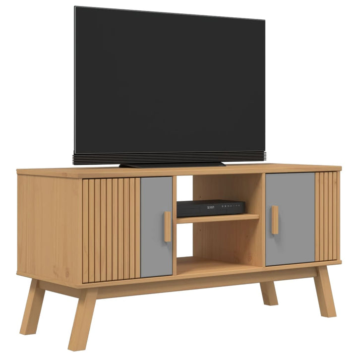 Tv-Bänk Olden 114X43X57 Cm Massiv Furu