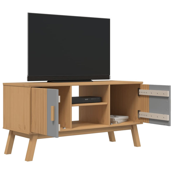 Tv-Bänk Olden 114X43X57 Cm Massiv Furu