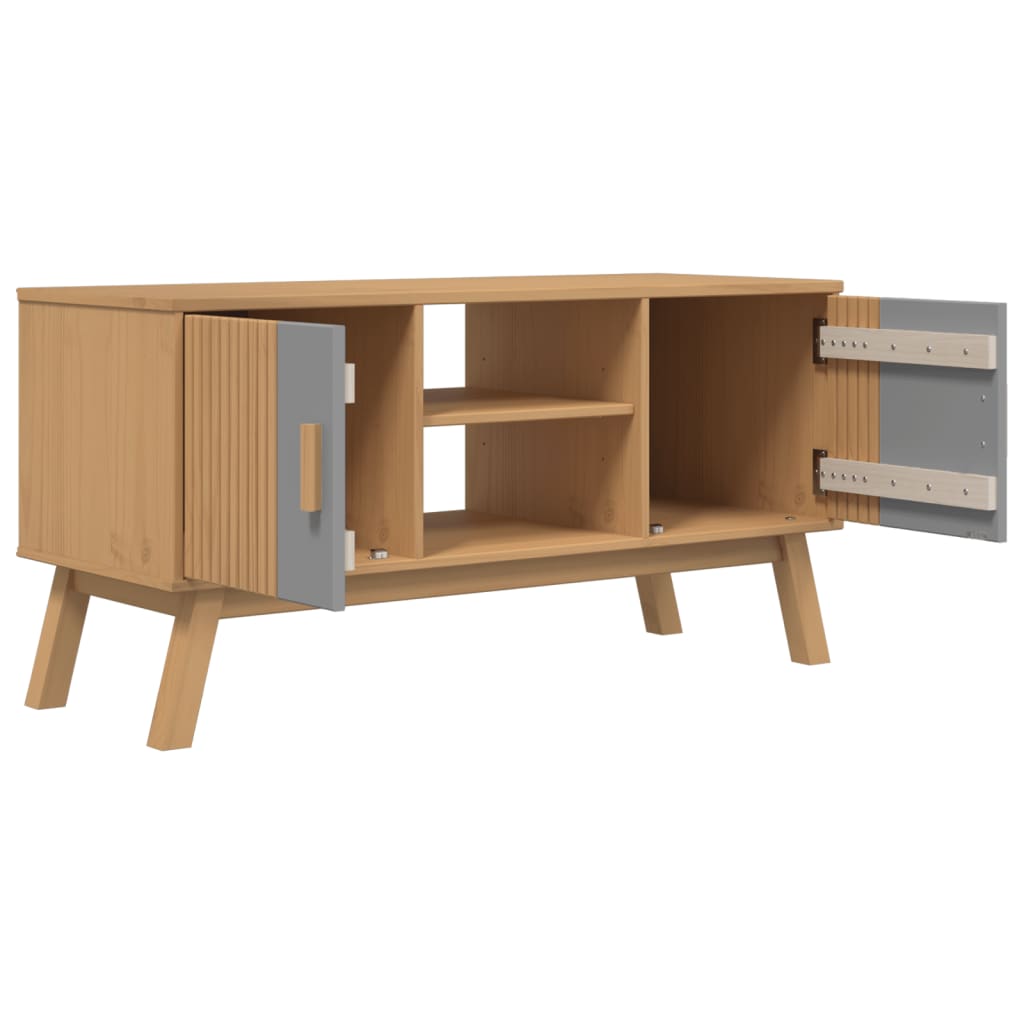 Tv-Bänk Olden 114X43X57 Cm Massiv Furu