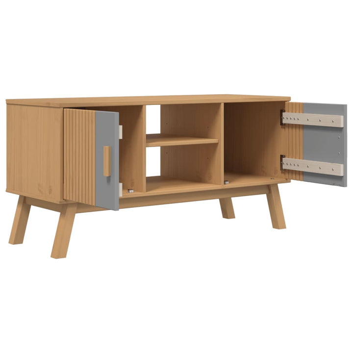Tv-Bänk Olden 114X43X57 Cm Massiv Furu