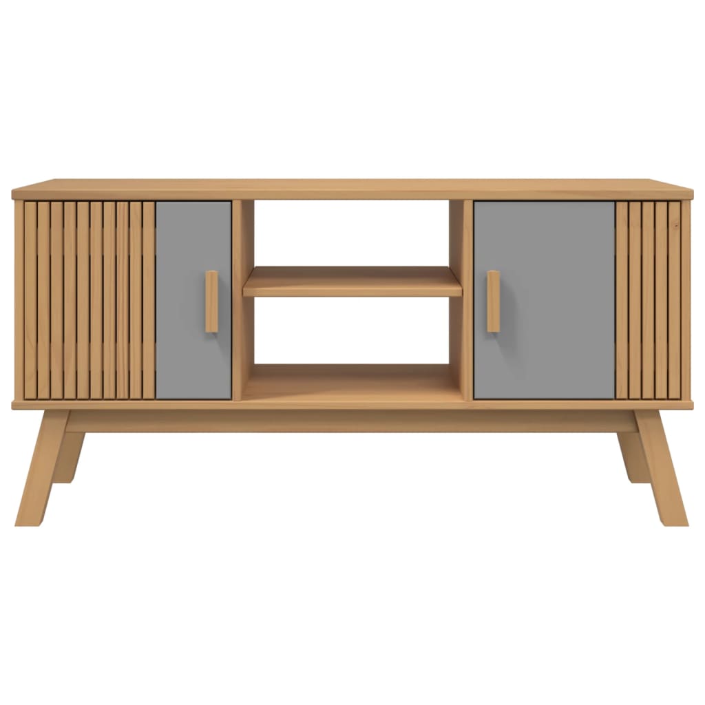 Tv-Bänk Olden 114X43X57 Cm Massiv Furu