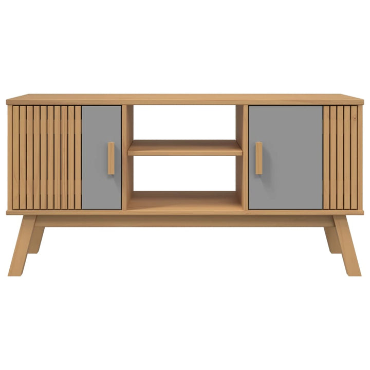 Tv-Bänk Olden 114X43X57 Cm Massiv Furu