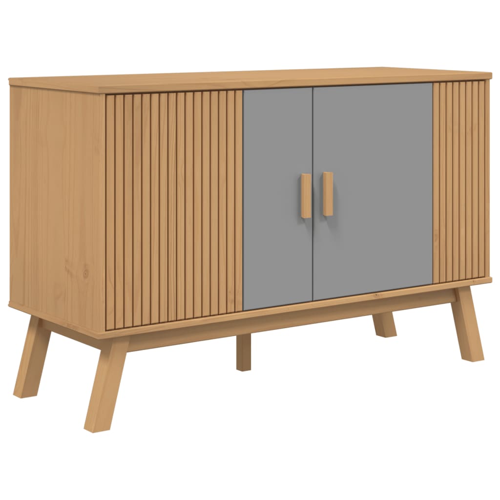 Skänk Olden Grå &amp; Brun 114X43X73,5Cm Massiv Furu